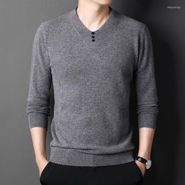 Men's Sweaters Sweater Pure Wool V-neck Thickened Young And Middle-aged Pullover Knit Bottoming Shirt Winter