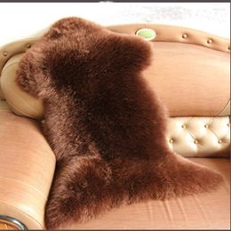 Carpets Brown Sheepskin Rug Real Fur Blanket Bed Bedrooms Sheep Skin Carpet Sofa Cushion Pelt Rugs For Living Room