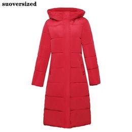 Pants Winter Hooded Cotton Padded Slim Long Coat Oversized 4xl Women Warm Thick Parkas Snow Wear Outwear Jacket Basic Solid Sobretudos