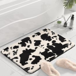 Carpets Cow Print Bath Mat Doormat Soft Faux Plush Carpet Animal Pattern Home Decor Living Room Bedroom Rugs Anti-slip Floor Mats