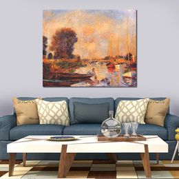 Impressionist Landscape Canvas Art The Seine at Argenteuil 1888 Pierre Auguste Renoir Paintings Handmade High Quality Home Decor