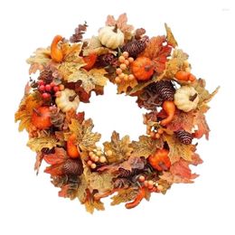 Decorative Flowers Fall Door Wreath Harvest Wreaths For Autumn And Colourful Elegant Decor Walls Window Living Room