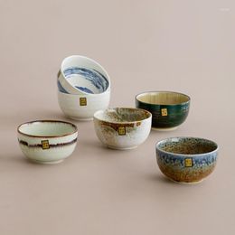 Bowls Japanese Handmade Rough Pottery Rice Bowl Home Creativity Drop Ceramic Soup