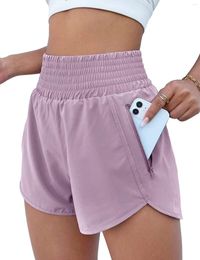 Women's Shorts With Elastic High Waist And Side Pockets For Women Gym Running Yoga Clothing