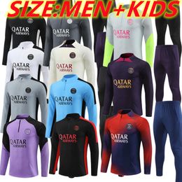 new 2023 psgs soccer tracksuit MBAPPE jacket futbol Men Long sleeves Survetement sets Hommes Sportswear 23 24 Adult kids training suits football tracksuits top