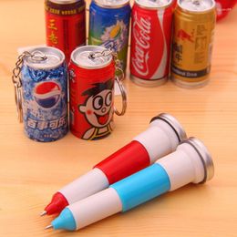 Jonvon Satone 6pcs Children Drinks Pens Creative Ballpoint Pen Retractable Cans Ball Gifts Wholesale Stationery For School