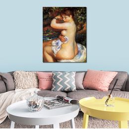 Figurative Art on Canvas After The Bath by Renoir Pierre Auguste Renoir Paintings Handmade Modern Artwork Kitchen Room Decor