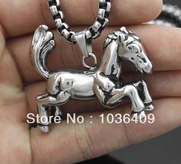 Pendant Necklaces Huge Heavey Stainless Steel Horse Charm Necklace Chain-