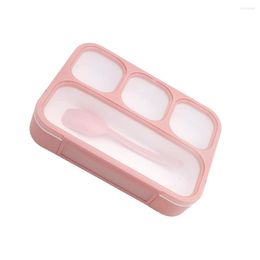 Dinnerware Sets 1L Lunch Box 4 Compartmentsr PP Storage Container Bento Multifunction Leakproof Boxes For Travel School Work