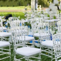 Elegant Durable Design Clear Resin Plastic Transparent Crystal Wedding Acrylic Stackable Chair Outdoor Restaurant Hotel Chairs 867