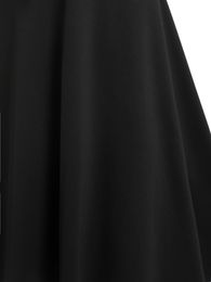 Dress Lace Up Ruffle Straps Dress Sleeveless A Line Punk Style Knee Length Solid Black Dresses
