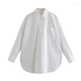 Women's Blouses Kayotuas Women Shirt Spring Autumn Loose Lapel With Pocket Office Ladies Work Female Formal Blouse Streetwear Simple