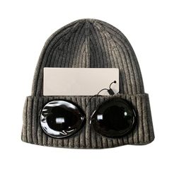 Autumn And Winter Fashion New Cold And Warm Wool Hat Couple Pilot Double Lens Knit Hat