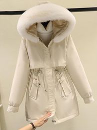 Women's Trench Coats 2023 Winter Jacket Women Oversized Parkas Warm Casual Parka Long Jackets Hooded Female Fur Lining Thick Mujer Coat