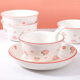 Plates Tableware Home Dinner Set Dishes Cutlery Porcelain Simple Cute Platos Vajilla Household Products