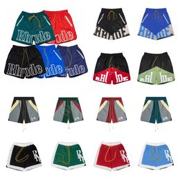 rhude shorts summer swim shorts casual mens shorts blue black beach pants size S M L XL men street drawstring tighness loose ligthweight shorts men lpm