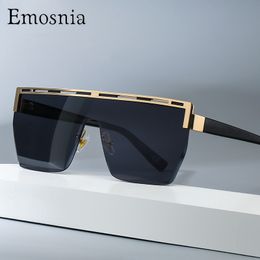 Emosnia New Men Semi-Rimless Oversized Sunglasses Ladies Sun Glasses Black Fashion Luxury Brand Designer Retro Glasses Unisex