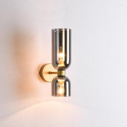 Wall Lamp Nordic Light Luxury Postmodern Bedroom Bedside Lamps Background Sofa Aisle Stairs Bar Simple Double Head Lighting