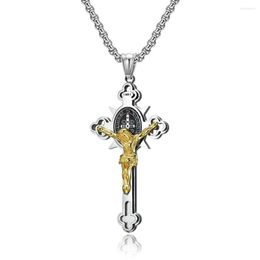 Pendant Necklaces Stainless Steel Christian Jesus Cross Necklace For Men Women