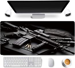 31.5x11.8 Inch AK47 Long Extended Large Gaming Mouse Pad with Stitched Edges XL Laptop Keyboard Mouse Mat Desk Pad