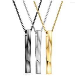 Pendant Necklaces ZORCVENS Men Twisted Square Necklace Stainless Steel Vertical Chain Streets Fashion Jewellery Accessories