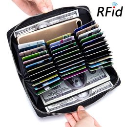 Rfid 36 Slots Genuine Leather Women Wallet Many Departments Female Wallet Clutch High Quality Card Holder Ladies Purse Carteira