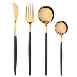 Dinnerware Sets Stainless Steel Tableware Western Fork And Spoon 4 Piece Set European Steak Gold