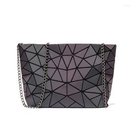 Evening Bags 2023 Fashion Women Bag Geometric Luminous Envelope Shoulder Clutch Messenger Casual Girls Flap Handbag