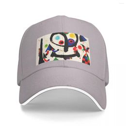 Berets MIRO Abstract Figures Pink 2 Baseball Caps Fashion Men Women Hats Outdoor Adjustable Casual Cap Hat Polychromatic