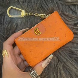 Designer Keys Pouch Mini Wallet Luxury Coin Purses for Women and Men Credit Card Holders Soft Leather card holder with box qwertyui879