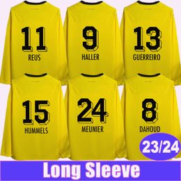 23 24 HUMMELS REUS Long Sleeve Mens Soccer Jerseys HAALAND REYNA SCHULZ BRANDT MEUNIER MALEN Home Football Shirts