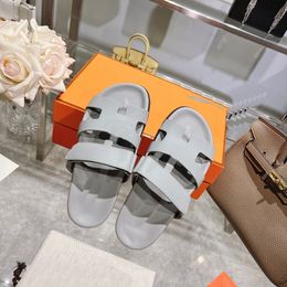 With Box Luxury Beach Sandals Classic Genuine Leather Slippers Designer Slides Women Flat Slide Flip Flops Crocodile Skin Sandal Men Shoes Fashion Slipper