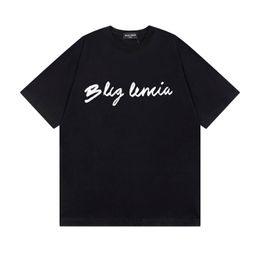 BLCG LENCIA 2023 Summer New 250g 100% Cotton Fabric T-shirt Men High Quality Print Color Drop Sleeve Loose Tshirts Oversize Tops 2023236