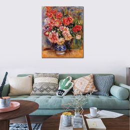 Canvas Art Bouquet Pierre Auguste Renoir Oil Painting Replicas Handmade Bathroom Wall Decor High Quality