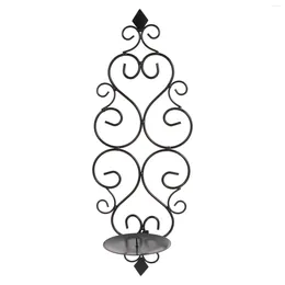 Candle Holders Candlestick Decor Home Holder Black Metal European Style Adornment Stand Iron Pillar