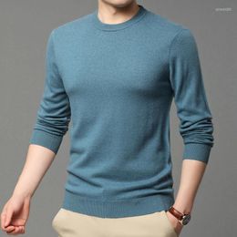 Men's Sweaters Mens Ture Sheep Wool Tops Autumn & Winter Casual Round Neck Knit Shirts Male Pure Long Sleeve Sweater Pullover Jumpers