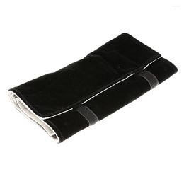 Jewellery Pouches Black Portable Roll Storage Travel Bag Necklace Holder Display