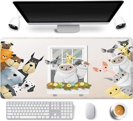 31.5x11.8Inch Non-Slip Long Extended Large Gaming Mouse Pad with Stitched Edges Computer Keyboard Mouse Mat Desk Pad Cute Animal