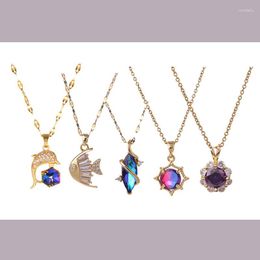 Pendant Necklaces High Quality Fish Dolphin Necklace Stainless Steel Chain For Women Girls Geometric Copper Charms Choker Jewellery Gifts
