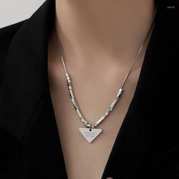 Pendant Necklaces Triangle Necklace Women's Retro Clavicle Chain Chokers On The Neck