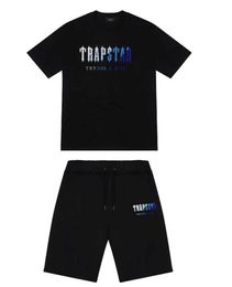 Mens Trapstar t Shirt Short Sleeve Print Outfit Chenille Tracksuit Black Cotton London Streetwear Advanced Design 551ess