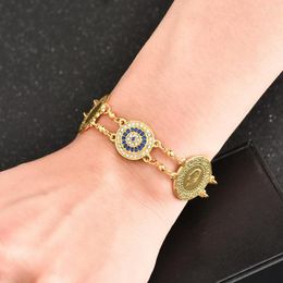 Charm Bracelets Blue Crystal Coin Bracelet Islamic Muslim Arab Men's Women's Middle East Noble And Elegant Jewellery Gift