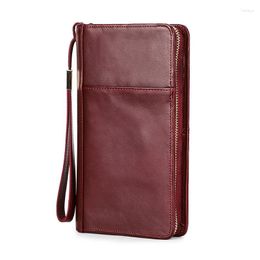 Card Holders Travel Wallet Family Passport Holder Genuine Leather Organiser Accessories Document Case Cardholder With Wrist Strap