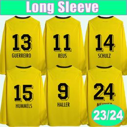 23 24 HUMMELS REUS Long Sleeve Mens Soccer Jerseys REYNA SCHULZ BRANDT MEUNIER MALEN Home Football Shirt Short Sleeve Uniform