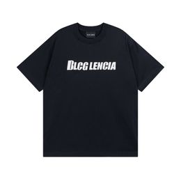 BLCG LENCIA 2023 Summer New 250g 100% Cotton Fabric T-shirt Men High Quality Print Colour Drop Sleeve Loose Tshirts Oversize Tops 2023154