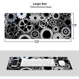 Mechanical Engineering Gear XL Large Mouse Pad for Desk Non-Slip Long Extended Pads Mousepad Rubber Table Mat 31.5X11.8Inch