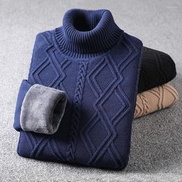 Men's Sweaters DIMI Warm Bottoming Casual Coat Sueter Hombre Pure Cotton Turtleneck Sweater Men Winter Korean Vintage Plus Velvet Thickened