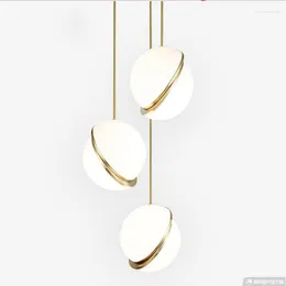 Chandeliers Nordic Bar Chandelier Post-modern Minimalist Creative Golden Style Dining Room Bedside Atmospheric Fashion Ball