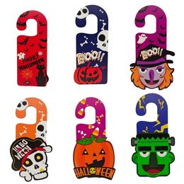 Halloween door plate pendant party decoration ghost festival home decoration wooden crafts spot