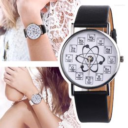 Wristwatches 2023 Ladies Watches Creative Design Markers Molecule Pattern Leather Band Quartz Women